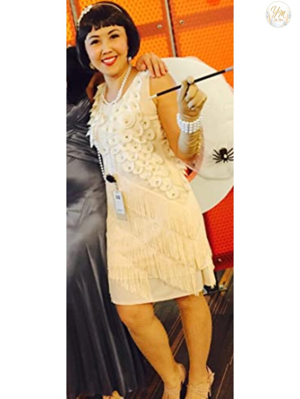 1920s Flapper Dress Beaded Fringe Scalloped Petal Plus Size Swing Cocktail - Picture 2 of 4
